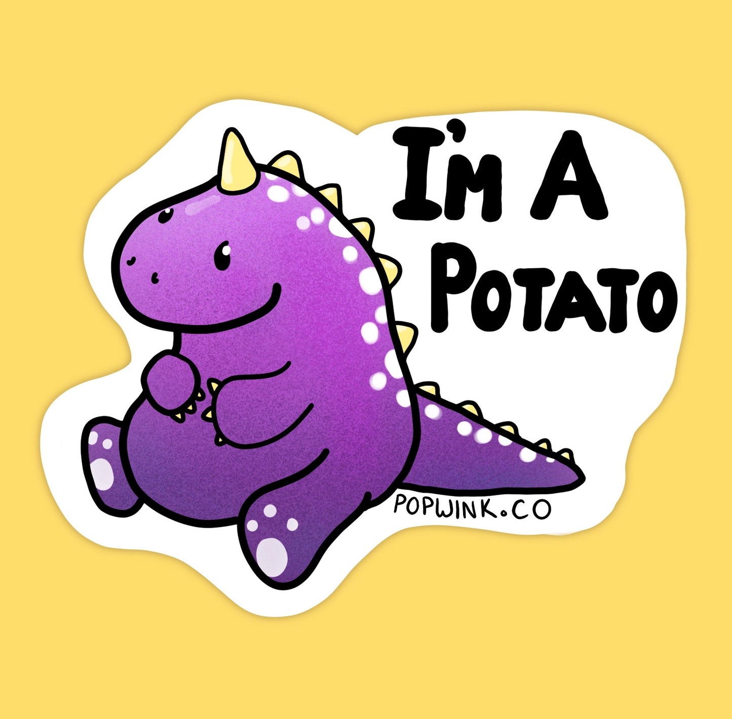 I'm A Potato Nonbinary Subtle Flag Sticker Cute Dinosaur