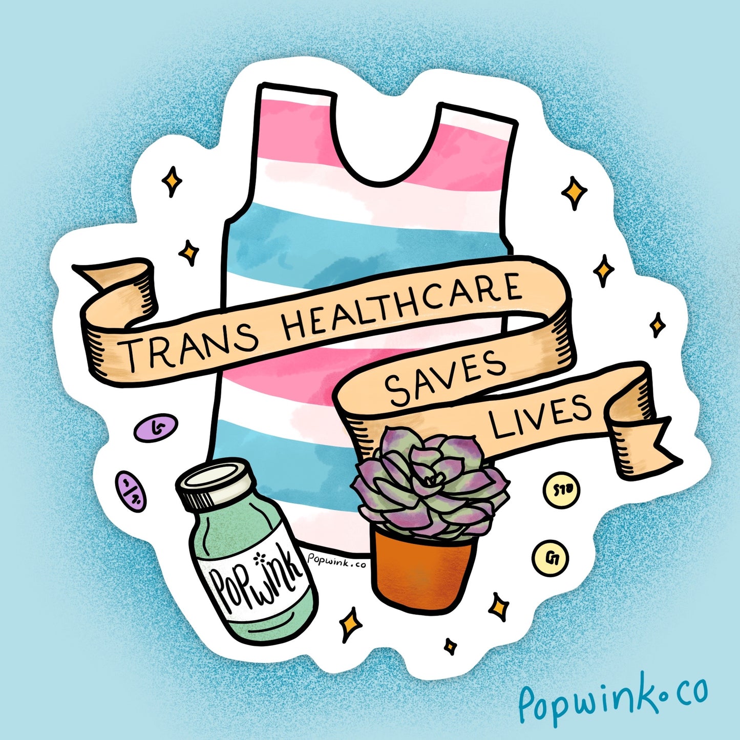 Trans Healthcare Saves Lives Sticker